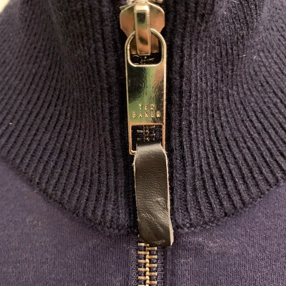 Ted‎ Baker Men's Navy Wool Blend Funnel Neck Jacket - Picture 4 of 8